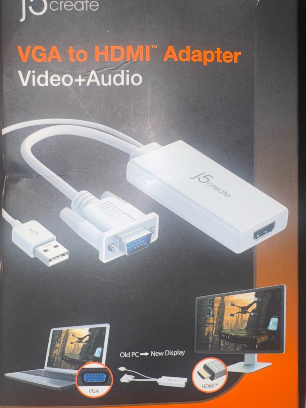 j5create VGA to HDMI Adapter - White